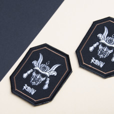 Шеврон на липучці Самурай Ронін 8,5х7,5 см чорний вишитий патч нашивка