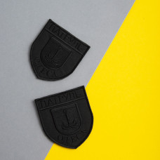 Шеврон на липучці Патруль Одеса 8х9 см чорний вишитий патч нашивка