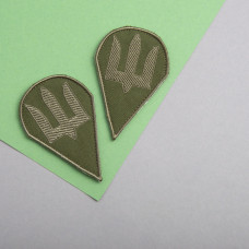 Шеврон на липучці Тризуб ДШВ 6,3х9,8 см хакі вишитий патч нашивка