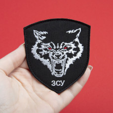Шеврон нашивка на липучці Вовк ВСУ 7х9 см вишитий патч нашивка