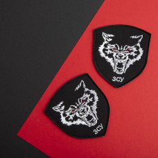 Шеврон нашивка на липучці Вовк ВСУ 7х9 см вишитий патч нашивка