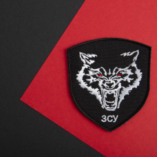 Шеврон нашивка на липучці Вовк ВСУ 7х9 см вишитий патч нашивка