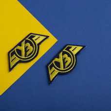 Шеврон на липучці Укрзалізниця УЗ 3х7 см чорна Українська залізниця вишитий патч нашивка