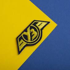 Шеврон на липучці Укрзалізниця УЗ 3х7 см чорна Українська залізниця вишитий патч нашивка