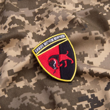 Шеврон на липучці Хижих мечем миримо 8х6,5 см червоний вишитий патч нашивка