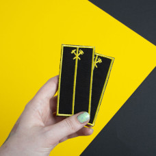 Шеврон на липучці погон Укрзалізниця УЗ машиніста 4,5х9,5 см вишитий патч нашивка