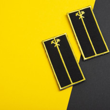 Шеврон на липучці погон Укрзалізниця УЗ машиніста 4,5х9,5 см вишитий патч нашивка