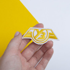 Шеврон на липучці УЗ Укрзалізниця нашивка 3х7 см вишитий патч нашивка Українська залізниця