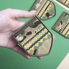 Шеврон на липучці ТРО вишиванка 7х9 см вишитий патч нашивка