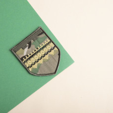 Шеврон на липучці ТРО вишиванка 7х9 см вишитий патч нашивка