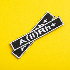 Шеврон на липучці група крові 2+ 2х12 см для позначення групи крові військова нашивка патч для одягу