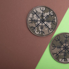 Шеврон на липучці оберіг Агісхьяльм 7,5 см вишитий патч нашивка