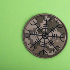 Шеврон на липучці оберіг Агісхьяльм 7,5 см вишитий патч нашивка