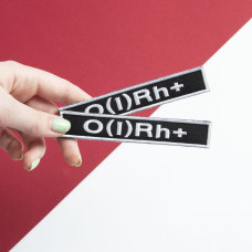 Шеврон на липучці група крові 1+ 2х12 см для позначення групи крові військова нашивка патч для одягу