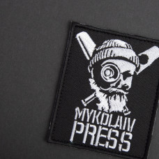 Шеврон на липучці для журналістів MYKOLAIV PRESS 7х8,5 вишитий патч нашивка для працівників медіа та ЗМІ
