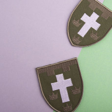 Шеврон на липучці Територіальна оборона Херсону 7,5х9 см вишитий патч нашивка Херсон