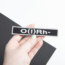 Шеврон на липучці група крові 1- 2х12 см для позначення групи крові військова нашивка патч для одягу