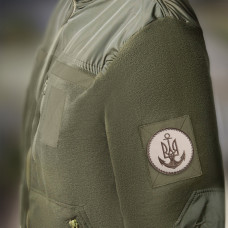 Шеврон нашивка на липучці Морська пехота України беж, вышитый патч 8 см