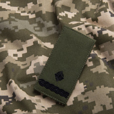 Шеврон на липучці погон звання ЗСУ Майор 5х10 см хакі вишитий патч нашивка