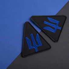 Шеврон на липучці Тризуб авіаційних військ синій 8,2х9,3 см вишитий патч нашивка