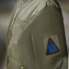 Шеврон на липучці Тризуб авіаційних військ синій 8,2х9,3 см вишитий патч нашивка