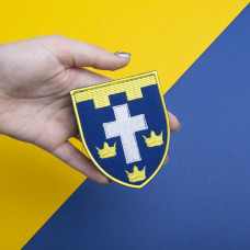 Шеврон на липучці Бригада 124 ТРО Херсону Херсон 7,6х9,2 см вишитий патч нашивка