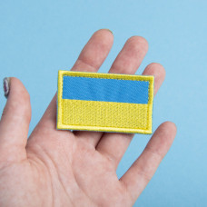 Набір шевронів 2 шт на липучці Прапор України  3,5х6 см вишитий патч нашивка