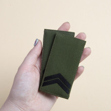 Шеврон нашивка на липучці погон звання ЗСУ Капрал 5х10 см