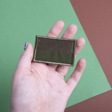 Набір шевронів 2 шт на липучці Прапор України хакі 3,5х6 см вишитий патч нашивка