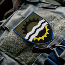 Шеврон на липучці 145 окремий ремонтно-відновлювальний полк Командування Сил логістики ВСУ 7х8 см хакі