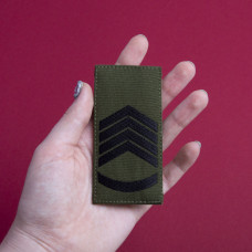 Шеврон на липучці погон звання ЗСУ Головний сержант 5х10 см вишитий патч нашивка