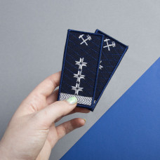 Шеврон на липучці Укрзалізниця Погон Середній керівний склад 3 відмінності 5х10 см