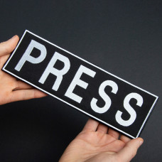 Набір шевронів 3 шт на липучці для журналістів Преса Press вишитий патч нашивка для працівників медіа та ЗМІ