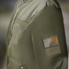 Набір шевронів 2 шт з липучкою Прапор України та США хакі 5х8 см вишитий патч нашивка Україна та Америка