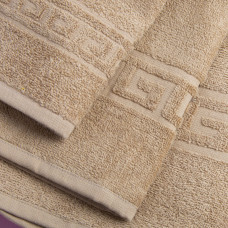 Рушник махровий 70х135 см беж щільний 380 гр/м2 натуральне бавовна банне