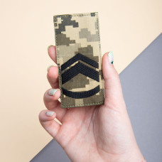 Шеврон на липучці погон звання ЗСУ Майстер сержант 5х10 см вишитий патч нашивка