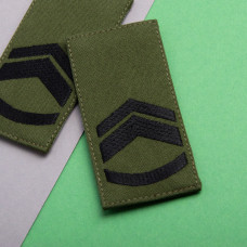 Шеврон на липучці погон звання ЗСУ Майстер сержант 5х10 см вишитий патч нашивка