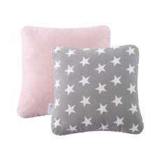 Подушка декоративна 45х45 см IDEIA антиалергенна сіра пудра з принтом бавовна