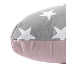 Подушка декоративна 45х45 см IDEIA антиалергенна сіра пудра з принтом бавовна