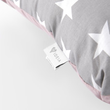 Подушка декоративна 45х45 см IDEIA антиалергенна сіра пудра з принтом бавовна