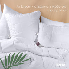 Подушка для сну 70х70 см Air Dream Premium IDEIA два чохла з блискавкою біла антиалергенна бавовна перкаль