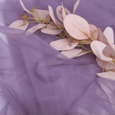 Тканина фатин євро 300 см 15 г/м2 фатин легка декоративна для суконь, костюмів, декору V-H82 лілово/сірий