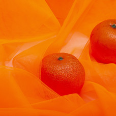 Тканина фатин євро 300 см 15 г/м2 легка декоративна для суконь, костюмів, декору V-H59 неон оранж