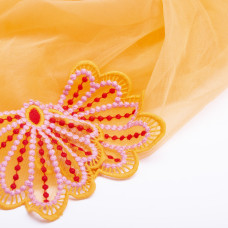 Тканина фатін євро 300 см 15 г/м2 фатин легка декоративна для суконь, костюмів, декору 28/F помаранч