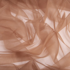 Тканина фатин євро 300 см 15 г/м2 фатин легка декоративна для суконь, костюмів, декору V-H49 моко