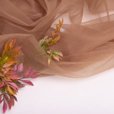 Тканина фатин євро 300 см 15 г/м2 фатин легка декоративна для суконь, костюмів, декору V-H49 моко