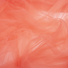 Тканина фатин євро 300 см 15 г/м2 фатин легка декоративна для суконь, костюмів, декору V-H14 св корал