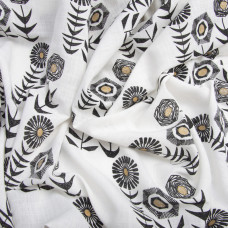 Тканина костюмна під льон із напиленням соняшник молоко