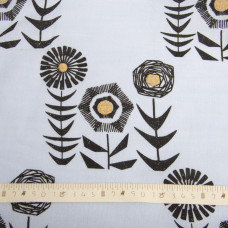 Тканина костюмна під льон із напиленням соняшник блакитний