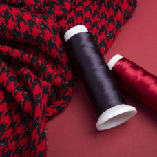 Тканина костюмна Лапка червоно чорна